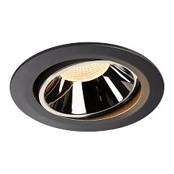 LED Ceiling recessed luminaire NUMINOS DL XL, 3000K, IP20, rotatable / pivotable, 55°, 3500lm, UGR 19, black/chrome