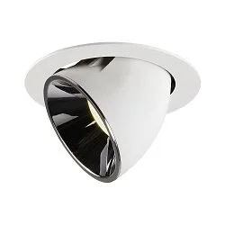 LED Ceiling recessed luminaire NUMINOS® GIMBLE XL, 4000K, 20°, white/chrome
