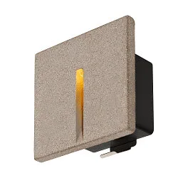 Wandinbouwarmatuur CONCRETO EL CUT hoekig, indirect, schakelbaar IP65, grijs, zwart 