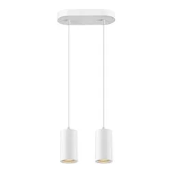 pendant luminaire ASTO TUBE 2 flames, rigid, long GU10 IP20, white dimmable