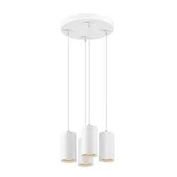 Pendelarmatuur ASTO TUBE 4-vlams, rond, stijf GU10 IP20, wit dimbaar