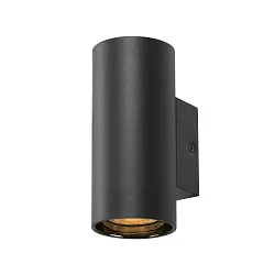 Wandarmatuur ASTO TUBE down, 1-vlams, cilindrisch, stijf GU10 IP20, zwart dimbaar
