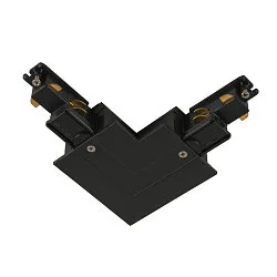 3-fase L-connector S-TRACK PHASE & DALI ingebouwde versie, DALI aanstuurbaar, aarde links, met voedermogelijkheid, zwart