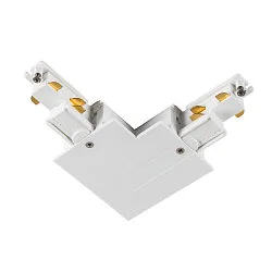 3-fase L-connector S-TRACK PHASE & DALI ingebouwde versie, DALI aanstuurbaar, aarde links, met voedermogelijkheid, wit
