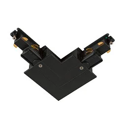 3-fase L-connector S-TRACK PHASE & DALI ingebouwde versie, DALI aanstuurbaar, aarde rechts, met voedermogelijkheid, zwart