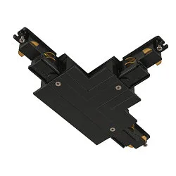 3-fase T-connector S-TRACK PHASE & DALI ingebouwde versie, DALI aanstuurbaar, aarde links, aarde buiten, zwart