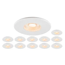 Plafondinbouwarmatuur UNIVERSAL DOWNLIGHT PHASE set van 12 IP20 / IP65, wit dimbaar