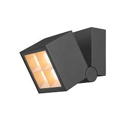 Wandarmatuur voor buitenshuis S-CUBE hoekig, CCT Switch, kantelbaar IP65, antraciet dimbaar