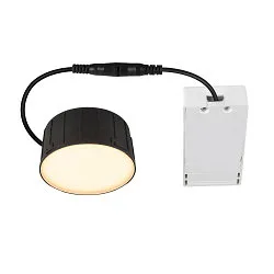 Plafondinbouwarmatuur DOWNLIGHT V 100 zonder frame, CCT Switch, bekabeld IP54 / IP20, zwart 