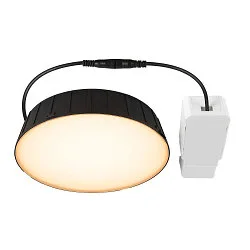 Plafondinbouwarmatuur DOWNLIGHT V 200 zonder frame, CCT Switch, multipower, bekabeld IP54 / IP20, zwart 