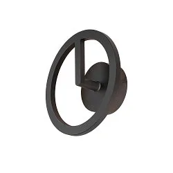 Wandarmatuur voor buitenshuis Q-RING PHASE zonder sensor, dimbaar IP65, zwart dimbaar