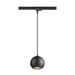 3-fase pendelarmatuur LIGHT EYE® 150 down, baalvormig GU10 IP20, zwart mat dimbaar