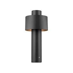 Sokkelarmatuur PHOTONI CYL POLE 45 cilindrisch, slagvast E27 IP65, zwart mat dimbaar