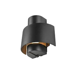 Wandarmatuur voor buitenshuis PHOTONI CYL cilindrisch, halfrond E27 IP65, zwart mat dimbaar