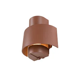 Wandarmatuur voor buitenshuis PHOTONI CYL cilindrisch, halfrond E27 IP65, roest dimbaar