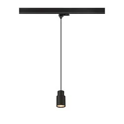 3-fase pendelarmatuur PURI 2.0 - TUBE cilindrisch GU10 IP20, zwart dimbaar