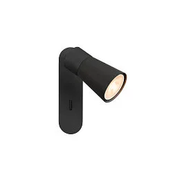 Wand- en plafondarmatuur PURI 2.0 - CONE hoekig, met schakelaar GU10 IP20, zwart dimbaar