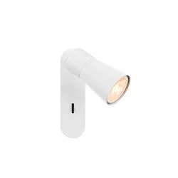 Wand- en plafondarmatuur PURI 2.0 - CONE hoekig, met schakelaar GU10 IP20, wit dimbaar