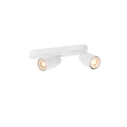 Wand- en plafondarmatuur PURI 2.0 - TUBE 2-vlams, asymmetrisch GU10 IP20, wit dimbaar