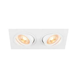 Plafondinbouwarmatuur NEW TRIA® 155 GU10 2-vlams, roteerbaar, vierkant GU10 IP20, wit dimbaar