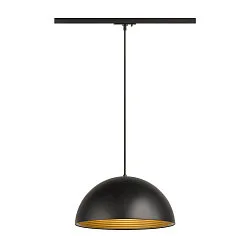 1-fase pendelarmatuur FORCHINI M 40 TRACK E27 IP20, zwart dimbaar