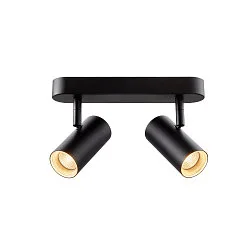 Wand- en plafondarmatuur NOBLO® DOUBLE PHASE 2-vlams, rond IP20, zwart dimbaar