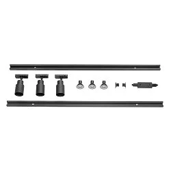 1-phase spot PURI 2.0 set of 3 GU10 IP20, black, lacquered dimmable