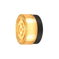 Wand- en plafondarmatuur CYFT WAVE IP65, amber, zwart, gelakt dimbaar