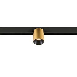 Spotlight op rail FIXT-IT! rond, opbouwversie, geschikt voor beeldschermwerkstations IP20, goud, zwart, gelakt dimbaar
