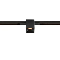 Spotlight op rail FIXT-IT! rond, ingebouwde versie, geschikt voor beeldschermwerkstations IP20, zwart, gelakt dimbaar