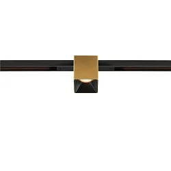 Spotlight op rail FIXT-IT! rond, ingebouwde versie, geschikt voor beeldschermwerkstations IP20, goud, zwart, gelakt dimbaar