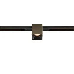 Spotlight op rail FIXT-IT! rond, ingebouwde versie, geschikt voor beeldschermwerkstations IP20, brons, zwart, gelakt dimbaar