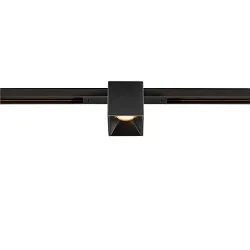Spotlight op rail FIXT-IT! rond, ingebouwde versie, geschikt voor beeldschermwerkstations IP20, zwart, gelakt dimbaar