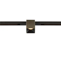 Spotlight op rail FIXT-IT! rond, ingebouwde versie, geschikt voor beeldschermwerkstations IP20, brons, zwart, gelakt dimbaar