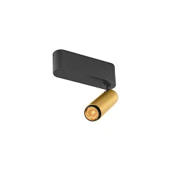 Plafondarmatuur GRIP!S SINGLE geschikt voor beeldschermwerkstations IP20, goud, zwart, gelakt dimbaar