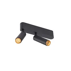 Plafondarmatuur GRIP!S DOUBLE geschikt voor beeldschermwerkstations IP20, goud, zwart, gelakt dimbaar
