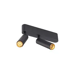 Plafondarmatuur GRIP!S DOUBLE geschikt voor beeldschermwerkstations IP20, goud, zwart, gelakt dimbaar