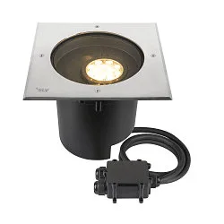 Vloerinbouwarmatuur DASAR® XL DALI draaibaar, vierkant, asymmetrisch, dimbaar IP65/IP67, rvs dimbaar