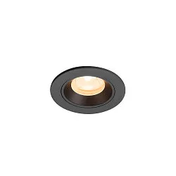 Plafondinbouwarmatuur NUMINOS® XS rond, geschikt voor beeldschermwerkstations IP20, zwart, gelakt dimbaar