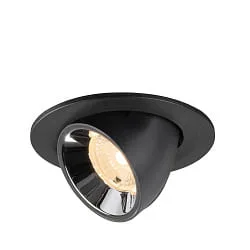 Inbouwspot NUMINOS® GIMBLE S draaibaar, geschikt voor beeldschermwerkstations IP20, zwart dimbaar