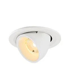 Plafondinbouwarmatuur NUMINOS® GIMBLE S rond, geschikt voor beeldschermwerkstations IP20, wit, gelakt dimbaar