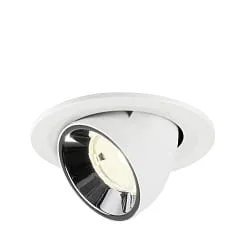 Inbouwspot NUMINOS® GIMBLE S draaibaar, geschikt voor beeldschermwerkstations IP20, chroom, wit dimbaar