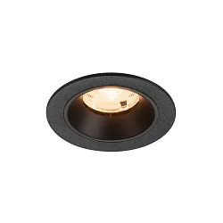 ceiling recessed luminaire NUMINOS® S round, suitable for VDU workstation IP20, black, lacquered dimmable