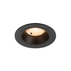 ceiling recessed luminaire NUMINOS® S round, suitable for VDU workstation IP20, black, lacquered dimmable