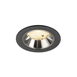 Plafondinbouwarmatuur NUMINOS® S geschikt voor beeldschermwerkstations IP20, chroom, zwart dimbaar