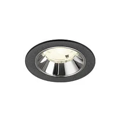 Plafondinbouwarmatuur NUMINOS® S geschikt voor beeldschermwerkstations IP20, chroom, zwart dimbaar
