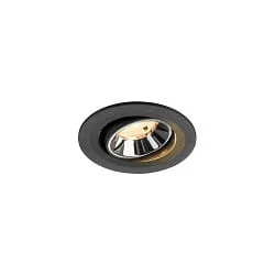ceiling recessed luminaire NUMINOS® MOVE S swivelling, suitable for VDU workstation IP20, chrome, black dimmable