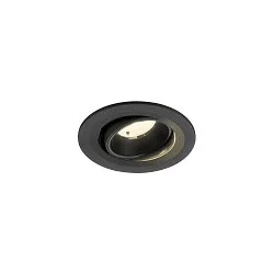 Plafondinbouwarmatuur NUMINOS® MOVE S rond, geschikt voor beeldschermwerkstations IP20, zwart, gelakt dimbaar