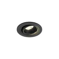 Plafondinbouwarmatuur NUMINOS® MOVE S rond, geschikt voor beeldschermwerkstations IP20, zwart, gelakt dimbaar