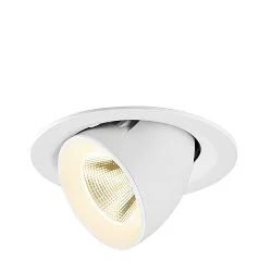 Plafondinbouwarmatuur NUMINOS® GIMBLE M geschikt voor beeldschermwerkstations IP20, wit, gelakt dimbaar